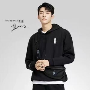 Black Hoodie with Blue Logo